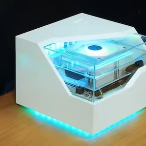 Unique ITX case, Transparent Computer Case, 3D printed PC case, Desktop, Compact Lightweight Small, Showcase Hardware, Accessory Tower