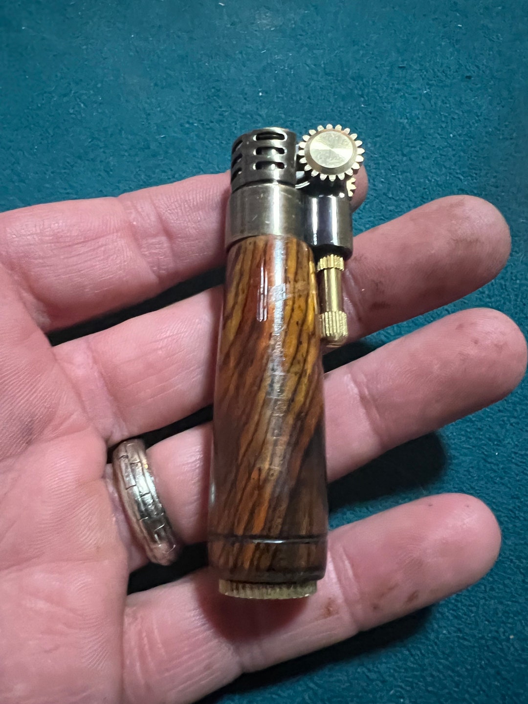 Old School Handmade Brass Flint Lighter Cocobolo 2 Etsy