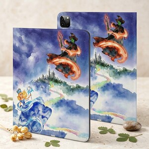 Fantasy iPad Case, Witch Fan Art iPad Cover, Book Stand Tablet Case, Gift for Theater Fan, Magical Folio Cover, Whimsical Tech Accessory