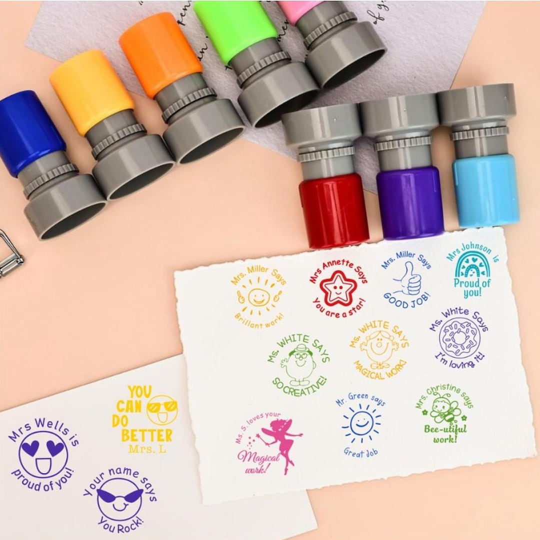 With Comment Stamp Custom Teacher Stamp Custom Teacher Gift Stamp Personalized Name ...