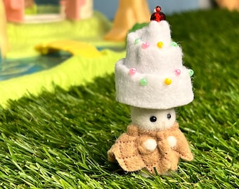 Figura personalizzata fatta a mano con gatto persiano a tema cono gelato Sylvanian Calico Funfetti