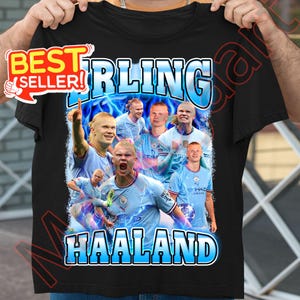 Erling Haaland Tshirt Design PNG Instant Download, Haaland Graphic Tees Design, Soccer DTG/DTF Transfer, Football Shirt Design