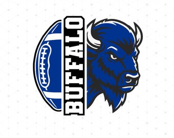 Buffalo Mascot Logo Svg, Game Day Football Clipart for Cricut, Sublimation Png/Eps/Dxf