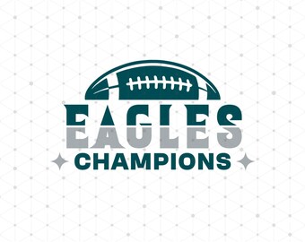 Eagles Champions Logo Svg, Game Day Football Clipart for Cricut, Sublimation Png/Eps/Dxf