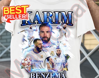 カリム・ベンゼマTシャツデザインPNG即時ダウンロード、ハーランドグラフィックTシャツデザイン、サッカーDTG/DTF転写、フットボールシャツデザイン