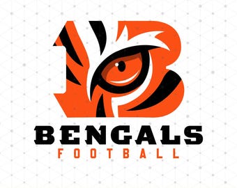 Bengals voetbal SVG-logo: handgetekende Cricut Cut-bestanden (digitale download)