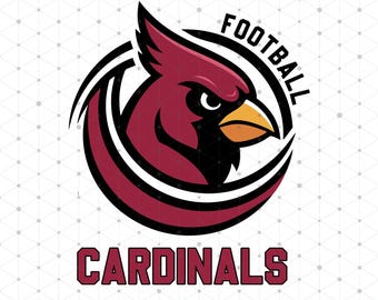 カーディナルズ フットボール マスコット SVG PNG、カーディナル スクール スピリット カット ファイル (デジタル ダウンロード)