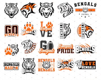 Bengals SVG Bundle: Hand-Drawn Cricut Cut Files (Digital Download)