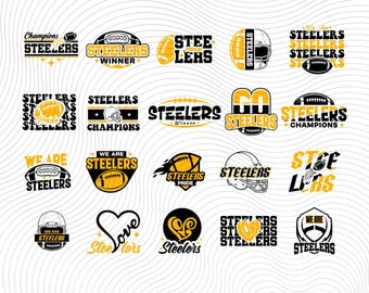 Steelers Football SVG Bundle, Logo, Cup, Tshirt Designs (Digital Download)