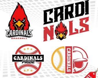 Cardinals Baseball SVG PNG Bundle, School Mascot Cut File (Digital Download)