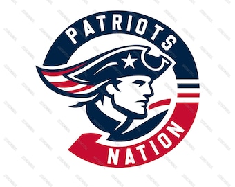 Patriots Nation-logotyp SVG – fotbollslagsmaskot, klippfil (digital nedladdning)