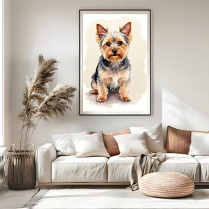 Yorkie Art Print | Yorkshire Terrier Watercolor Portrait | Yorkie Printable Wall Art | Cute Dog Lover Gift