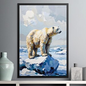 Polar Bear Digital Art Print: Arctic Wildlife Illustration (PNG Download, 300 DPI)