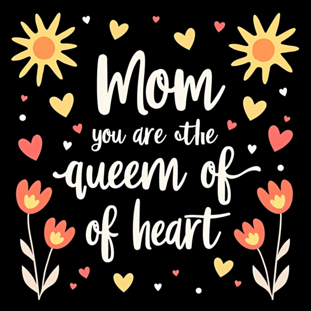 Mom You Are the Queen of Hearts Mother Day Quote Digital Download for ...
