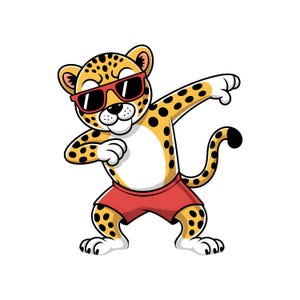 Leopard Cartoon Clipart, Digital Leopard Clipart for Downloads, Cute Leopard Art, Cool Leopard Image Digital File