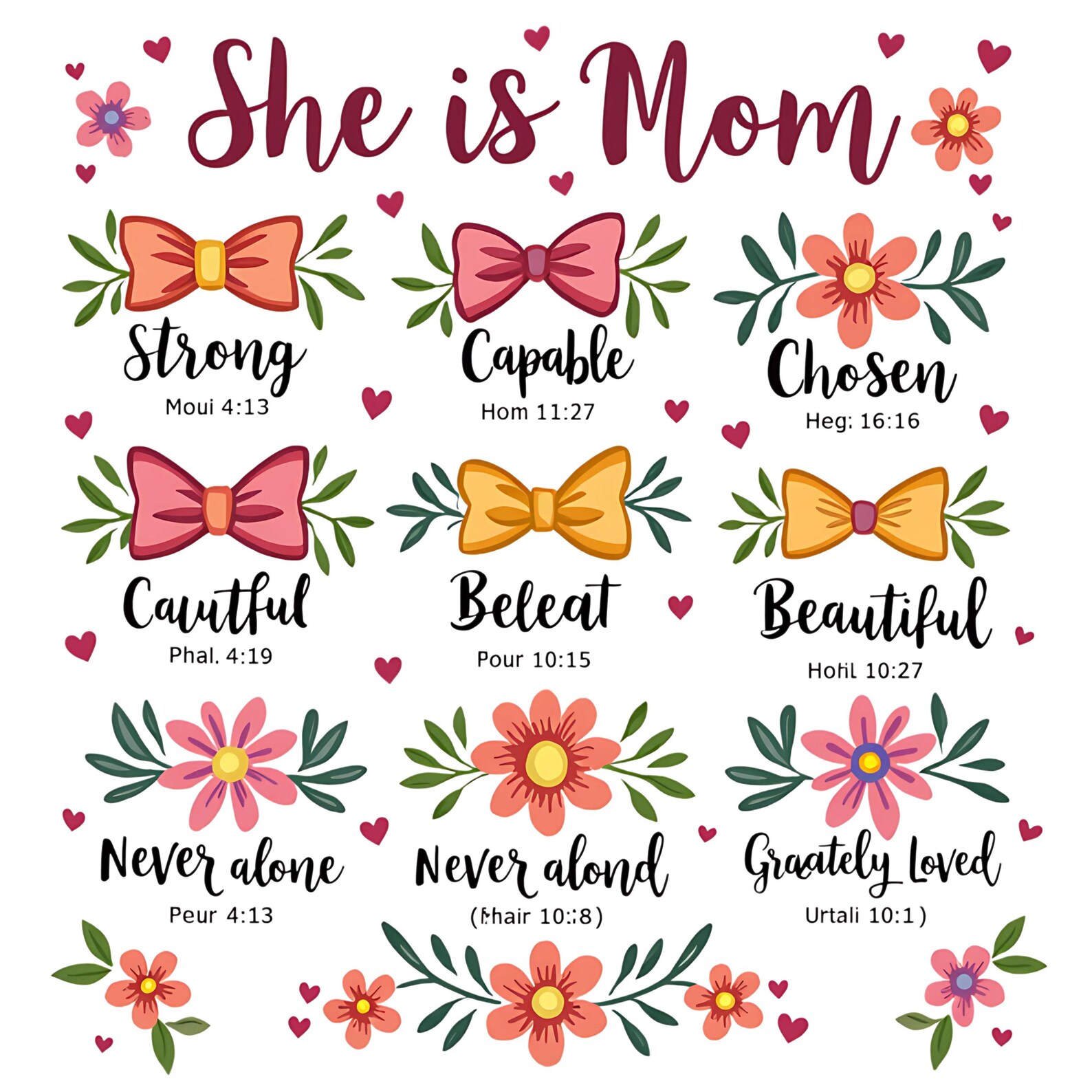 Mother's Day Digital Art Print, Inspirational Mother's Day Gift, Floral ...
