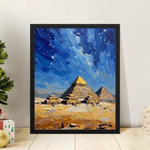 Egypt Pyramids Digital Wall Art, Oil Painting Print, Ancient History Artwork, Home Decor, Printable Art, Digital Download