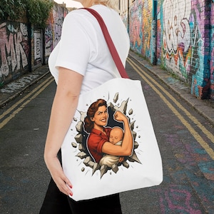 Mother's Day Tote Bag, Shopping Bag for Mom, Gift for Her, Reusable Grocery Bag, Beach Tote, Shoulder Bag