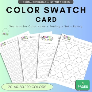 Set di campioni di colore: pennarello ad alcol, acquerello, pennarello (download PDF)