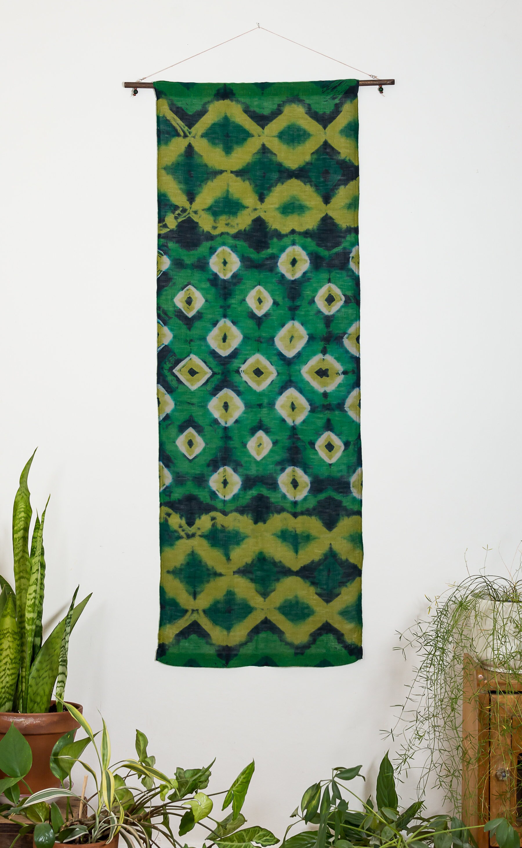 Shibori Wall Hanging Hand Dyed Wall Art Linen Wall Hanging Etsy
