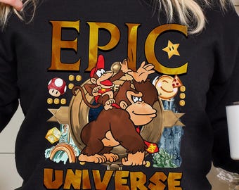 Super Mario Epic Universe Sweatshirt, Mario Luigi Princess Peach Epic Universe Family Hoodie, Matching Family Vacation Crewneck 363412