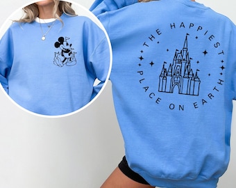 The Happiest Place One Earth Sweatshirt, Magical Castle Hoodie, Mickey Castle Hoodie, Disney Vacation Hoodie, Magic Kingdom Crewneck 363806