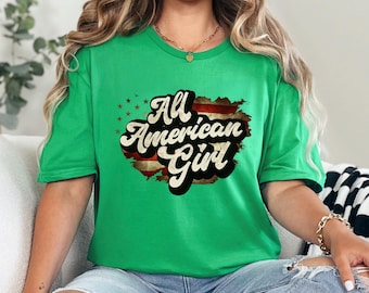All American Girl Shirt, 4th Of July Shirt, American Girl Patriotic Shirt, Girl Matching Shirt, Independence Day Shirt 365285