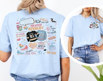 Camiseta de rivalidad intensa, camiseta romántica de hockey, camiseta de hockey, camiseta romántica de patinaje sobre hielo, camiseta divertida de hockey para amantes de los libros, camiseta romántica deportiva 365619