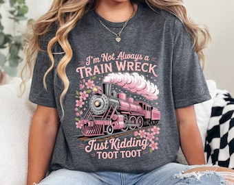 Train Wreck Shirt, Retro Train Wreck Graphic Tee, Trendy Custom Print Top, Cute Casual Apparel 365993