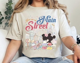 Disney Meet Me On Main Street Shirt, Retro Disney Meet Me On Main Street Graphic Tee, Magical Vacation Tee, Family Theme Trip Top 366040