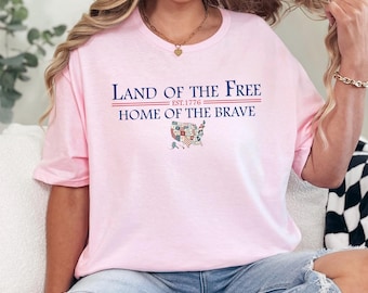 Camiseta "Tierra de los Libres, Hogar de los Valientes", Camiseta "Estados Unidos Est. 1776", Camiseta del Día de la Independencia, Camiseta del 4 de Julio, Camiseta del Día del Trabajo 363289