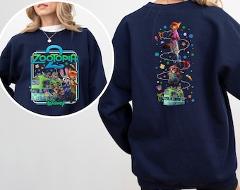 Disney Zootopia 2 Bus Sweatshirt, Disney Sweatshirt, Judy Hopps Nick Wilde Gary De'Snake Hoodie, Disneyland Zootopia Crewneck 364496