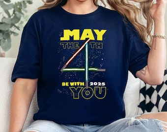 Star Wars May The Fourth Be With You Shirt, Disney Star Wars Tee, Star Wars Day Shirt, Star Wars Lightsaber Shirt, Mandalorian Shirt 362590