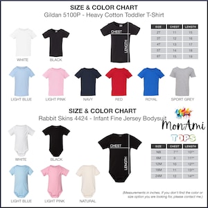 the sizes and colors of a t - shirt