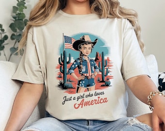 Just A Girl Who Loves America Shirt, 4th Of July Shirt, Patriotic Fourth Of July Shirt, USA Independence Shirt 364895