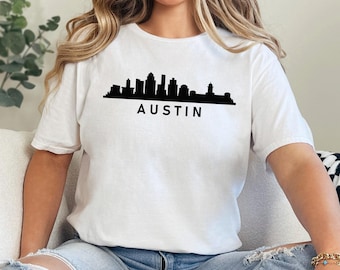 Austin Panorama Shirt, Colorful City Pride Shirt, Austin Texas Skyline Shirt, Austin Panorama Shirt, American City Shirt 364589