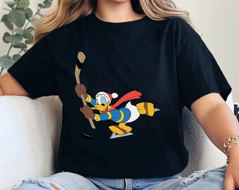 Camiseta de hockey de Donald Duck, camiseta deportiva de Disney, camiseta vintage de hockey sobre hielo, regalo para fans de Disney, camiseta retro de Disney, camiseta para amantes del deporte 363216