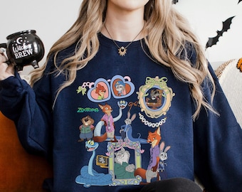 Coquette Mirror Zootopia Sweatshirt, Judy Hopps Nick Wilde Sweatshirt, Welcome To Zootopia Disney Hoodie, Locket Zootopia Crewneck 364506