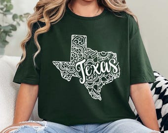 Boho Floral Texas Shirt, Texas State Shirt, Flowers Texas Shirt, Texas Map Shirt, Texas Pride Tee, Western Texas Cowboy Shirt 364609