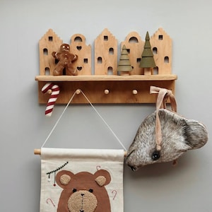 Wooden Nursery shelf | Kids room Decor | Baby room Storage | Scandinavian Shelf for Toys
