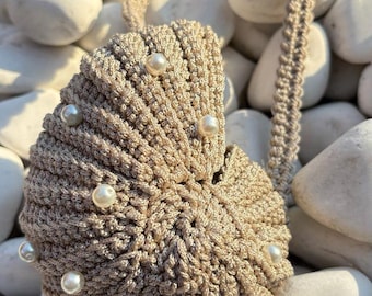 Crochet Seashell Bag: Custom Strap, Kids Beach Travel