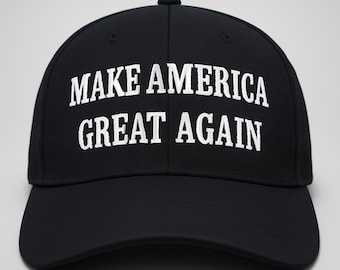 Premium MAGA 45–47 Trump Black Cap. Make America Great Cap