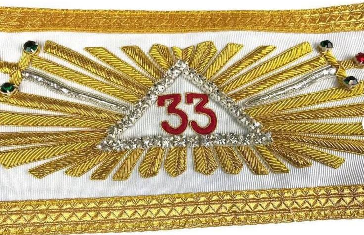 33rd Degree Sash - Gold Fringe & White Ribbon - Etsy
