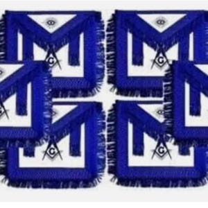 Masonic Blue Lodge Master Mason Apron Machine Embroidered Set of 10