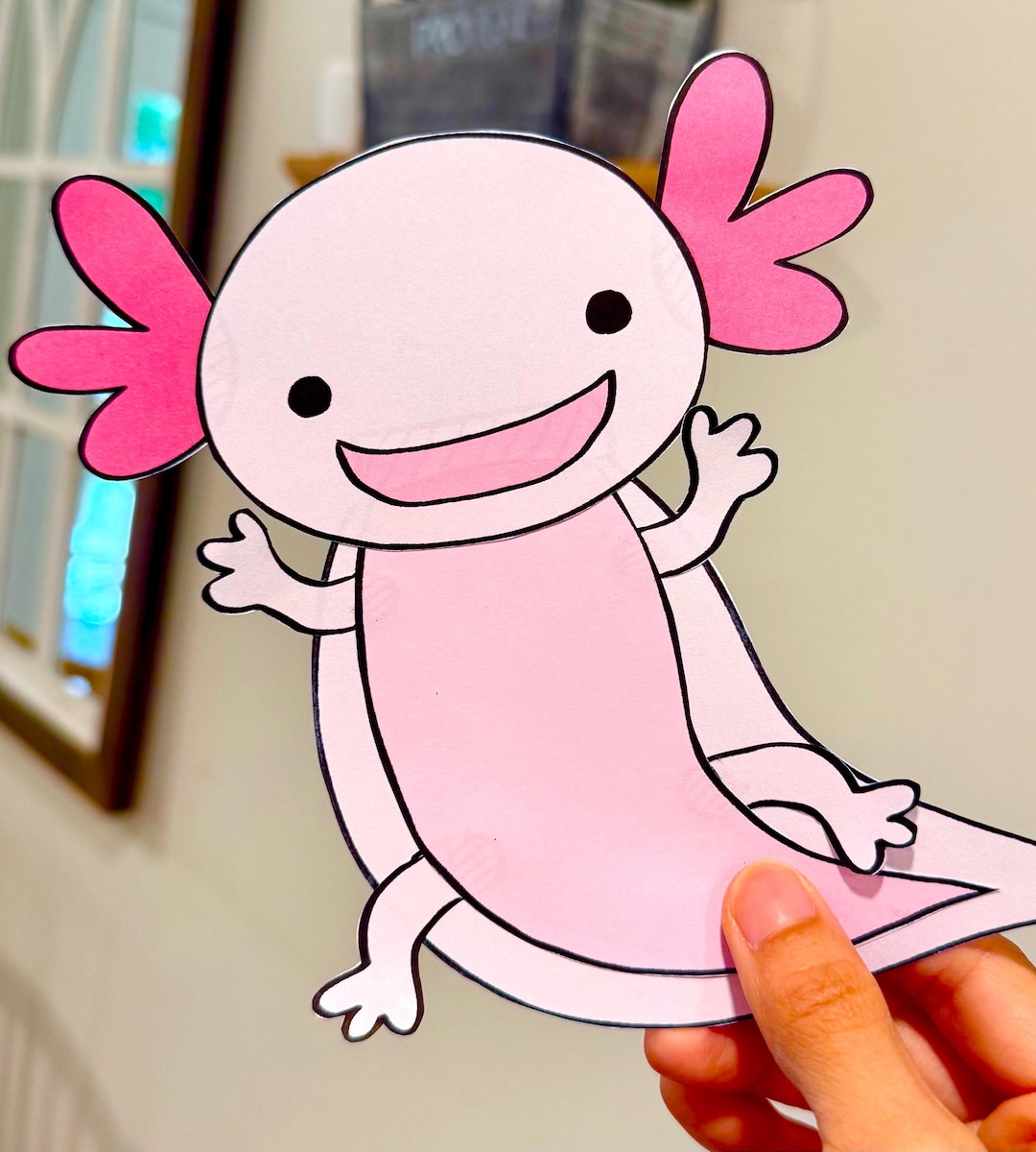 Build an Axolotl Craft Printable 3D Paper Pet Template With