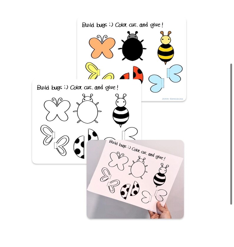 Build a Bug Craft Printable | Coloring Activity Sheet for Butterfly ...