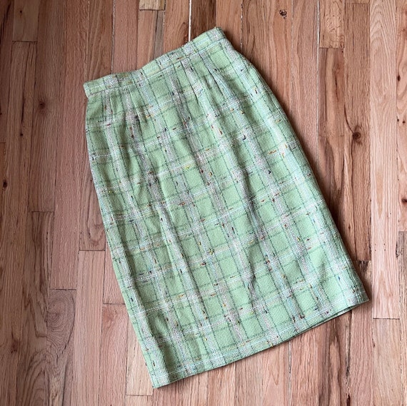 Vintage 80s Carlisle plaid wool skirt size 8 / li… - image 2