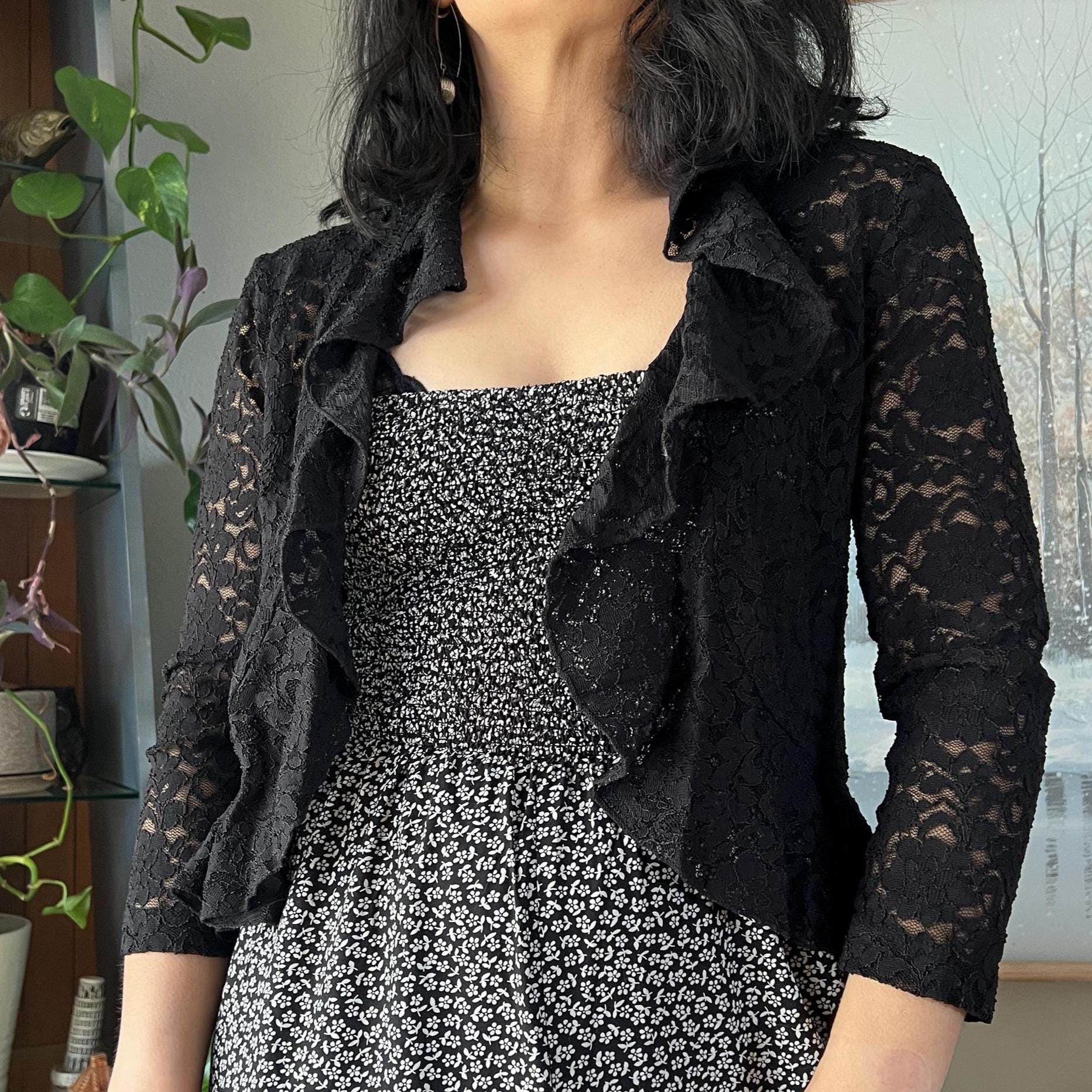 Dressy Black Cardigan - Etsy Dressy Black Cardigan - Etsy