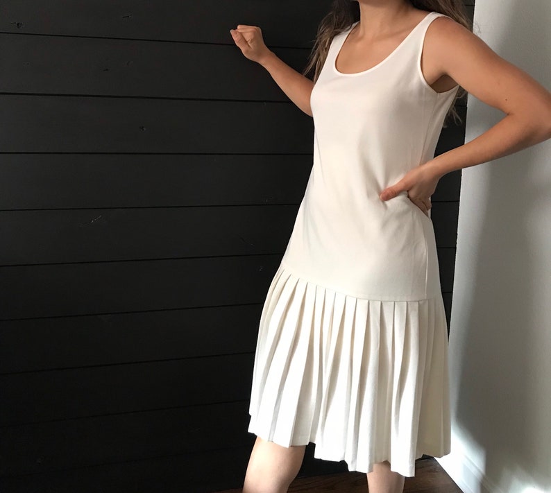 70s does 20s vintage slip dress size medium 78 drop waist dress sheer Vintage knit dress