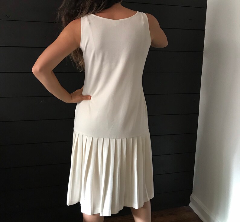 70s does 20s vintage slip dress size medium 78 drop waist dress sheer Vintage knit dress